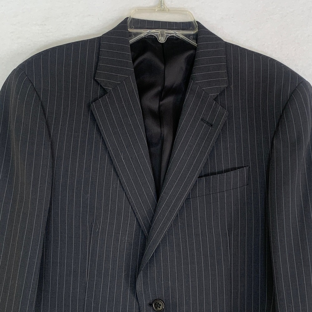 Armani Collezioni Suit Men 40R Grey Pinstripe Wool Blend Two Button Jacket - Picture 4 of 13